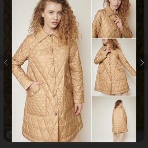 Liture Italian beige coat trench down down jacket light spring coat natural down